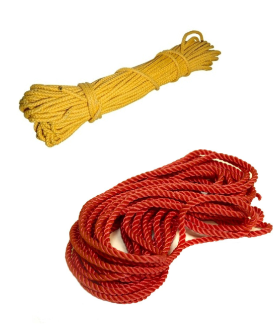 Шнур Ø 6 мм з поліетилену жовтого або оранжевого кольору, ромбоїдне плетіння, котушка 310 м