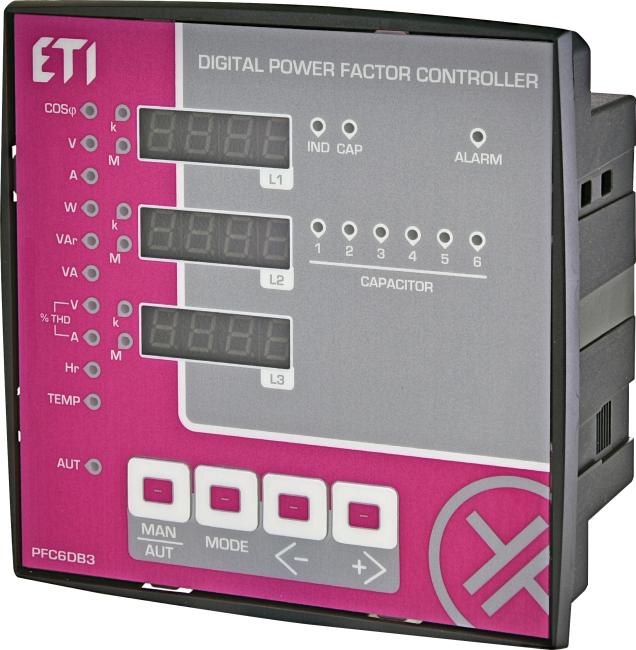 ETI Reactive power controller PFC- 6DB3 3F, 6 stages, 144x144, (400V) 004656575