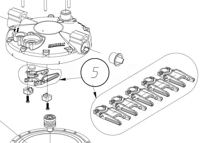 Roxell Set of spare parts of the lever (5 pcs) 02207009
