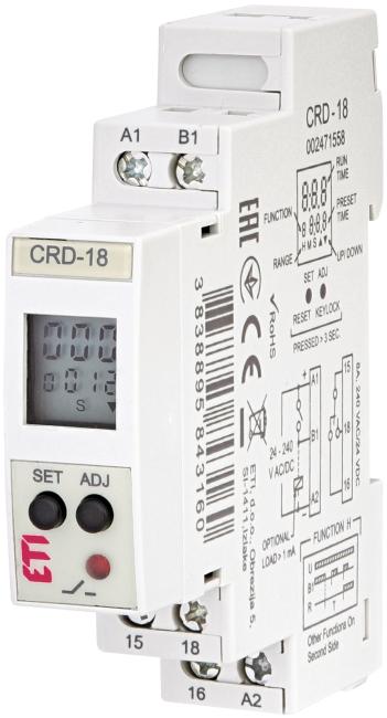 Багатофункціональне цифрове реле часу ETI CRD-18 (24-240V AC/DC, 1x8A_AC1) (002471558)