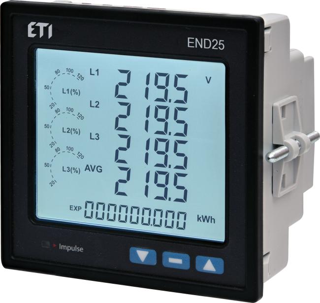 Аналізатор мережі ETI END25-RS (96x96мм, 100-550V AC/DC, RS-485, 2xNO) (004656951)