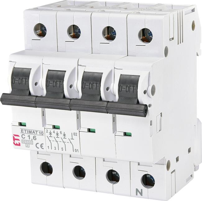 ETI ETIMAT 10 3p+N C 1.6A (10 kA) circuit breaker 002136707
