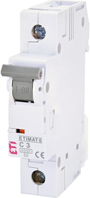 ETI ETIMAT 6 1p C 3A (6 kA) circuit breaker 002141509