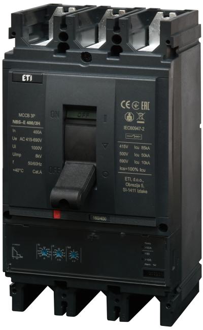 ETI Автоматический выключатель NBS-E 400/3H 400A (85kA, (0.4-1)In/(1.5-10)Ir) 3P 004673113