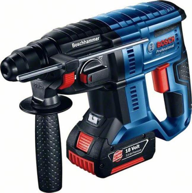 Cordless hammer drill Bosch GBH 180-LI SDS-Plus 18V battery 2x4A·h 2J 2.3kg 0.611.911.121