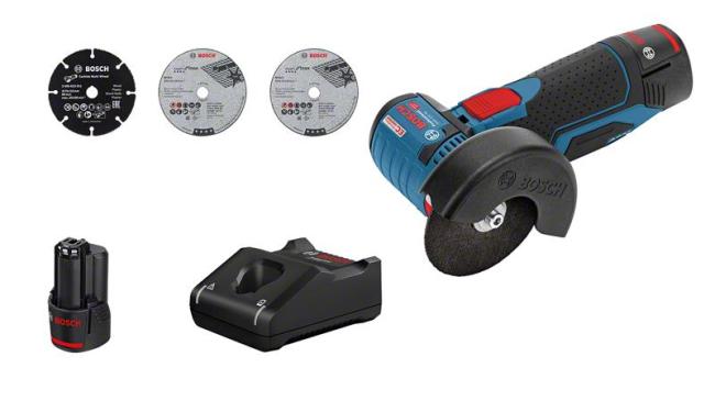 Cordless angle grinder Bosch GWS 12V-76 76mm 12V 1x3A·h 19500rpm 0.89kg 0.601.9F2.00B