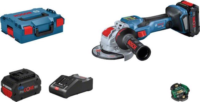 Cordless angle grinder Bosch GWX 18V-15 SC X-LOCK Bluetooth 125mm 18V 2x8A·h 3400-11000rpm 3.3kg case 0.601.9H6.501