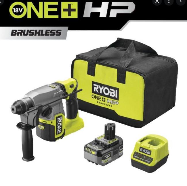 Cordless hammer drill Ryobi RSDS18X-1C40S SDS-plus ONE+ 18V HP battery 1x4A·h 4J 3.2kg 4 modes 5133005383
