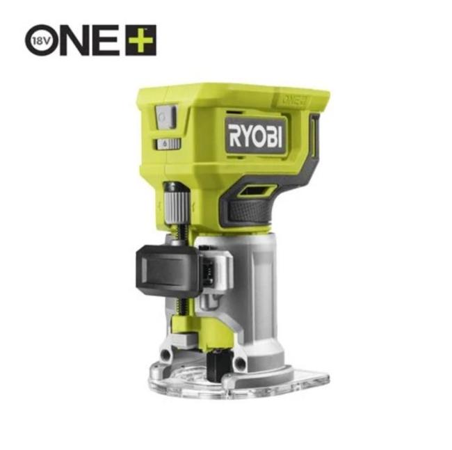 Фрезер кромковий акумуляторний Ryobi ONE+ RTR18-0 18В цанга 6 та 6.35мм 20000-30000об·хв мікрорегулювання LED підсвічування 1.2кг без АКБ та ЗП 513300