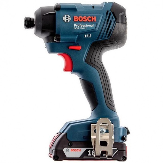 Impact drill/wrench Bosch GDR 180-Li 18V battery 2x2A·h 2600rpm 160Nm 1/4" case 1.1kg 0.601.9G5.123