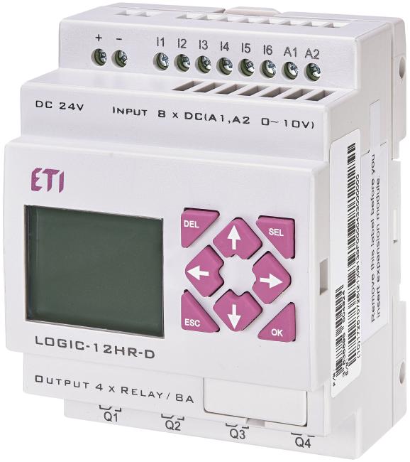 Програмоване реле ETI LOGIC-12HR-D, 24V DC (8I/4O-Rele) (004780002)